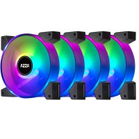 AZZA Hurricane II 4er RGB-Lüfter-Set - neu 4x 120mm RGB Lüfter mit RF-Fernbedienung und Batterie