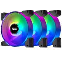 AZZA Hurricane II 3er RGB-Lüfter-Set - neu 3x 120mm RGB Lüfter mit RF-Fernbedienung und Batterie
